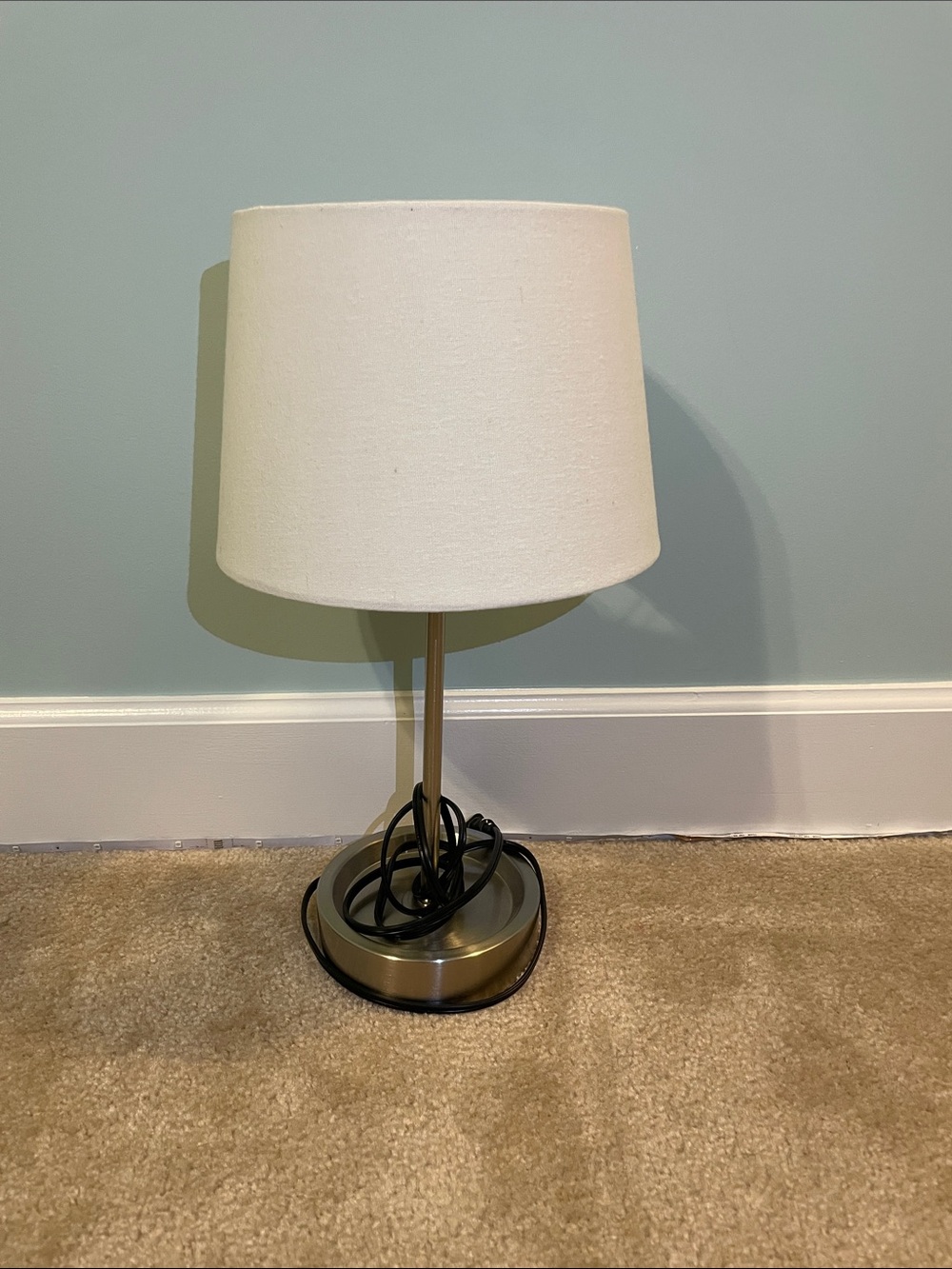 Project 62 Brass Finish Table Lamp with White Shade